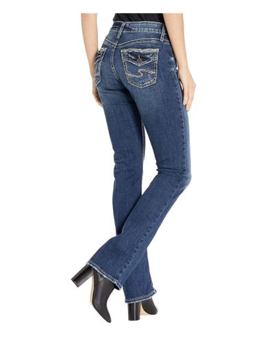 Silver Jeans Co Womens Plus Size Avery Curvy Fit High Rise Slim Bootcut Jeans