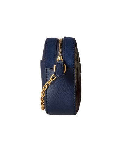 Tory Burch Leather Mcgraw Pieced Exotic Camera Bag in Blue | Lyst