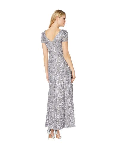 alex evenings rosette gown with sequin