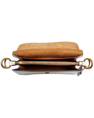 coach white leather shoulder bolsa