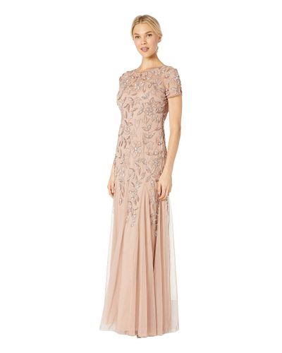 beaded godet gown