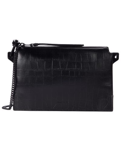 allsaints fletcher leather crossbody bolsa