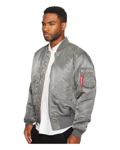 Alpha Industries Synthetic Alpha Ma 1 Flight Jacket Gunmetal Jacket In Gray For Men Lyst