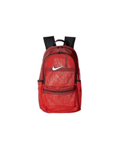 red mesh backpack