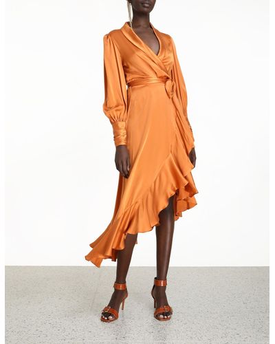 Zimmermann Silk Wrap Midi Dress in ...