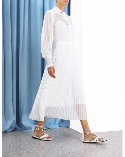 zimmermann shirred pleat midi