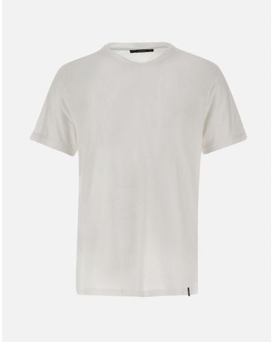 Kangra Weißes Baumwoll-Rundhals-T-Shirt