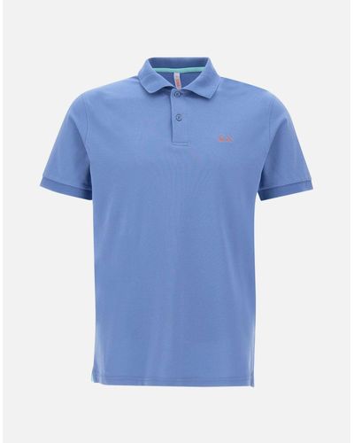 Sun 68 Klassisches Blaues Baumwoll-Polo-Shirt