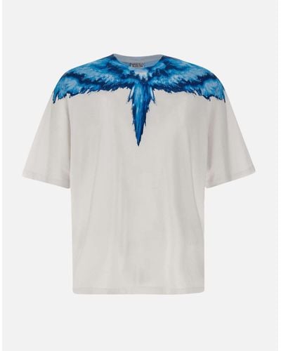 Marcelo Burlon Colordust Wings Over Baumwoll-T-Shirt - Blau