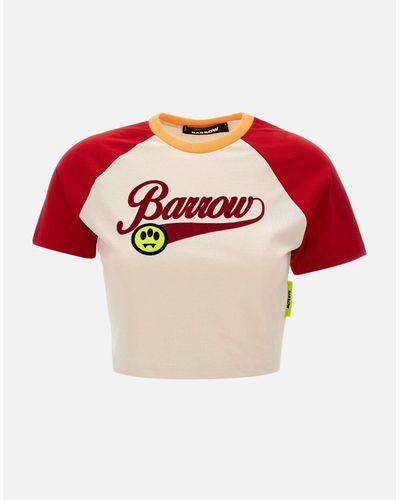 Barrow Baumwoll-T-Shirt Mit Rotem Flock-Logo