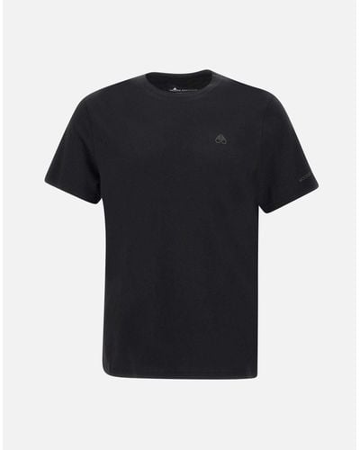 Moose Knuckles Schwarzes Satelliten-T-Shirt Aus Baumwolle