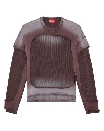 DIESEL K-Osbert Sweatshirt in Distressed-Optik - Lila