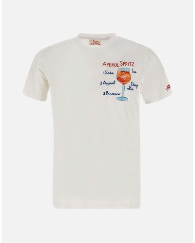Mc2 Saint Barth Limitierte Auflage Aperol Spritz Baumwoll-T-Shirt - Weiß