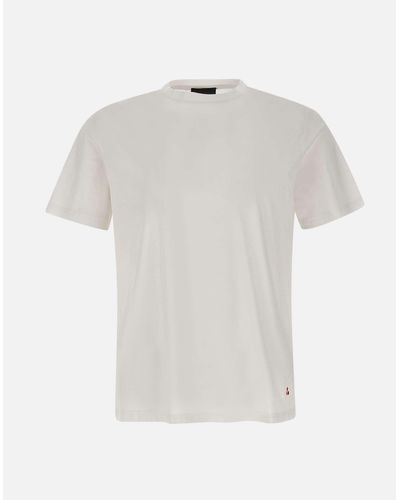 Peuterey Weißes Baumwoll-T-Shirt „Cleats Mer“ Mit Rundhalsausschnitt
