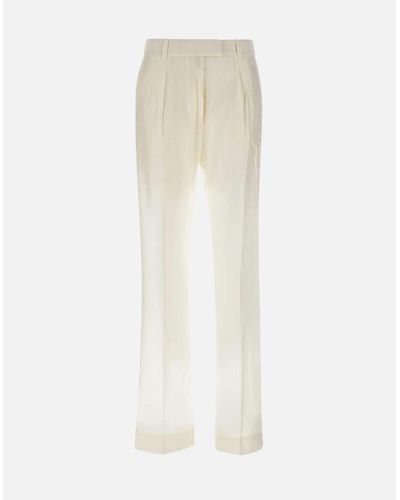 Calvin Klein Ivory Transparent Lyocell Maßgeschneiderte Hose - Weiß