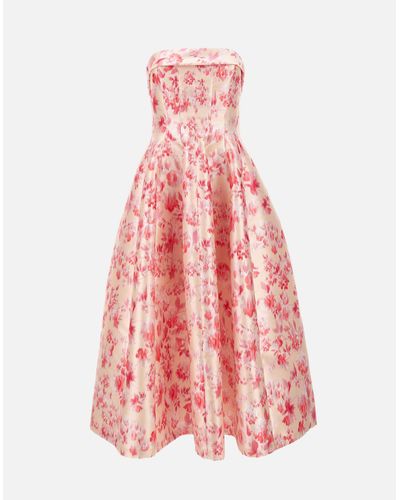 PHILOSOPHY BY LORENZO SERAFINI Extra Helles Radzmir-Kleid Mit Floralem Aquarelldruck - Pink