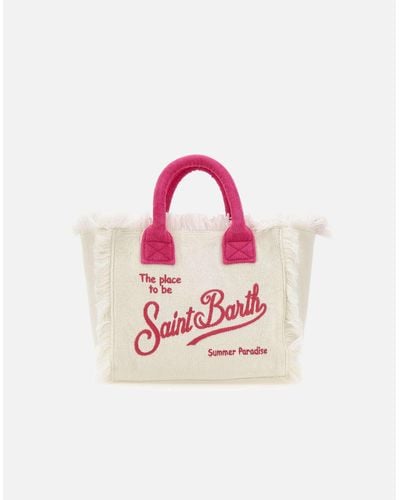 Mc2 Saint Barth Weiße Und Rosa Frottee-Schwamm Handtasche - Pink