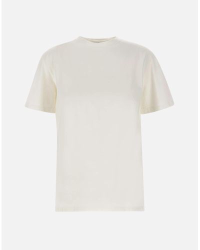 Golden Goose Cremefarbenes Baumwoll-T-Shirt Mit Metallsternen-Detail - Weiß