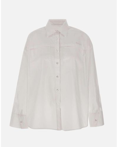 Remain Weiße Baumwollpopelin-Oversize-Hemd