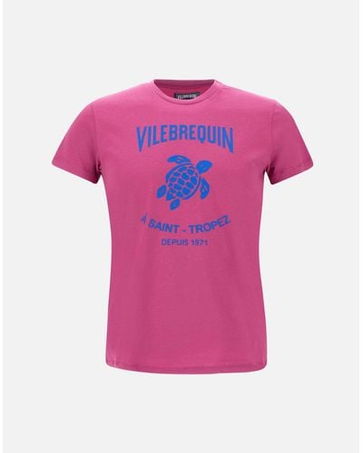 Vilebrequin T-Shirt Aus Alpenveilchen-Baumwolle Mit Schildkröten-Print - Pink