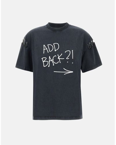 AVAVAV Schwarzes T-Shirt Aus Gebrochener Baumwolle Mit Stonewash-Effekt Und Sicherheitsnadel-Detail - Blau