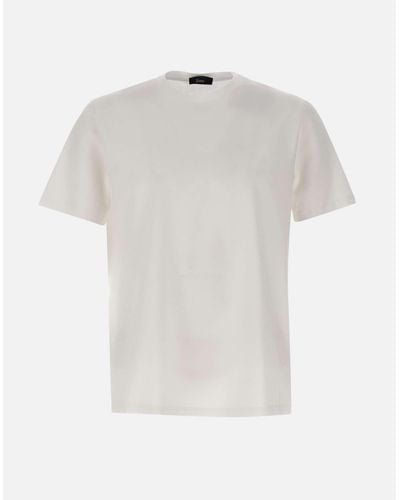 Herno T-Shirt Aus Superfeiner Baumwolle, Weiß, Kurze Ärmel