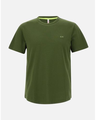 Sun 68 T-Shirt Aus Solider Baumwolle - Grün