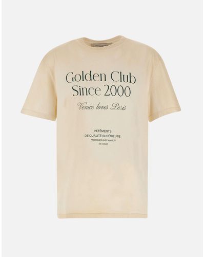 Golden Goose Baumwoll-T-Shirt Mit Destroyed-Details Und Logo-Print - Natur