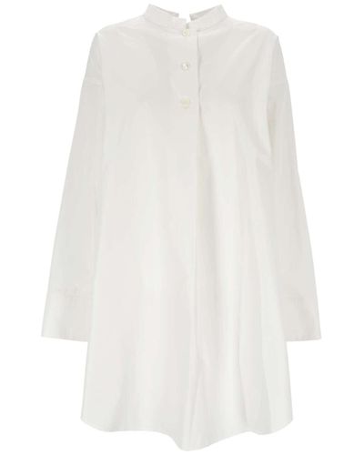 Givenchy Popeline Mandarin-Kragen Hemdkleid - Weiß