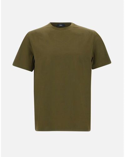 Herno Superfeines Baumwoll-T-Shirt - Grün