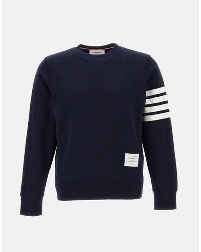 Thom Browne Klassisches Baumwoll-Sweatshirt - Blau