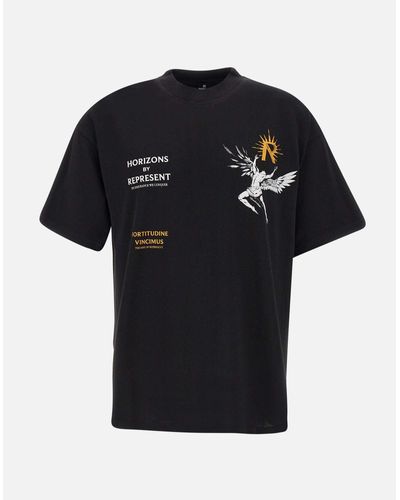 Represent Icarus Schwarzes Baumwoll-T-Shirt