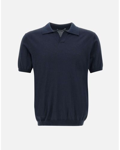 Kangra Baumwoll-Poloshirt – Blaues Herren-Kurzarmshirt