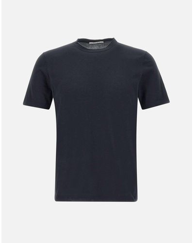 Kangra Schwarzes Baumwoll-T-Shirt, Hergestellt - Blau