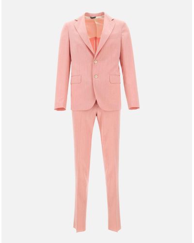 Brian Dales Cooler Wollanzug Mit Rosa Streifen - Pink