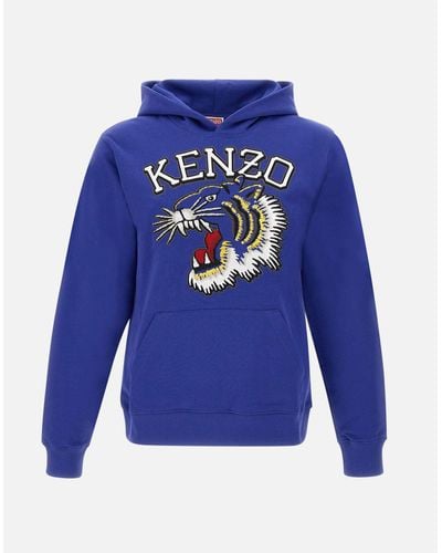 KENZO Tiger Varsity Blaues Baumwoll-Sweatshirt