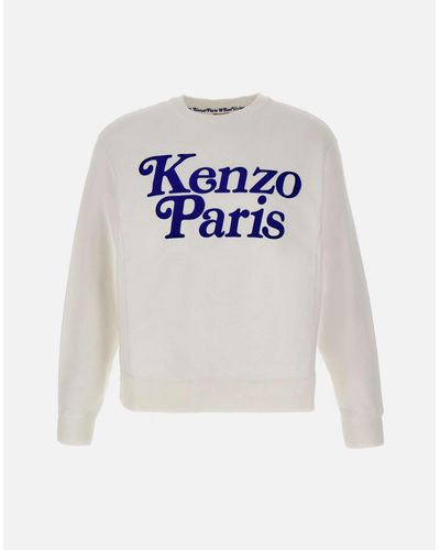 KENZO Baumwoll-Sweatshirt, Weißes Maxi-Logo, Normale Passform