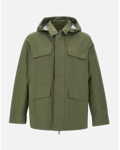 K-Way Erhal Leinengemisch Militärgrüne Jacke
