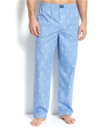 Polo Ralph Lauren All Over Pony Player Pajama Pants - Blue