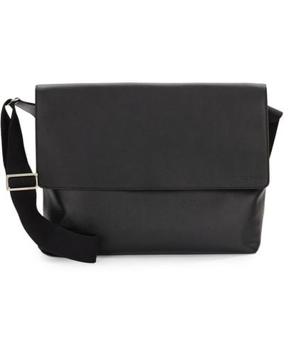 Jack Spade Leather Field Messenger Bag - Black