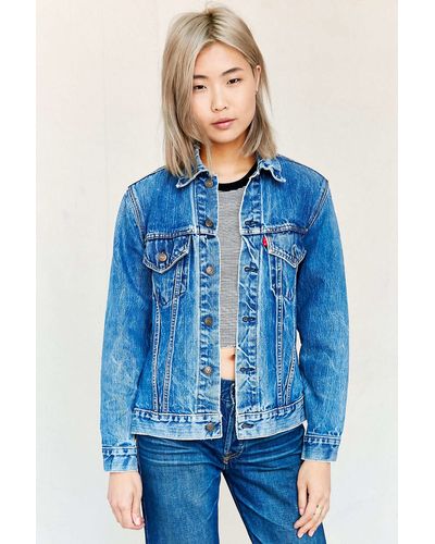 Urban Renewal Recycled Side Slit Denim Jacket - Blue