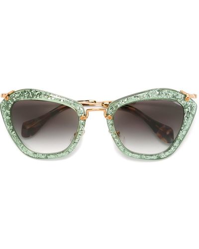 Miu Miu 'noir' Glitter Sunglasses - Green