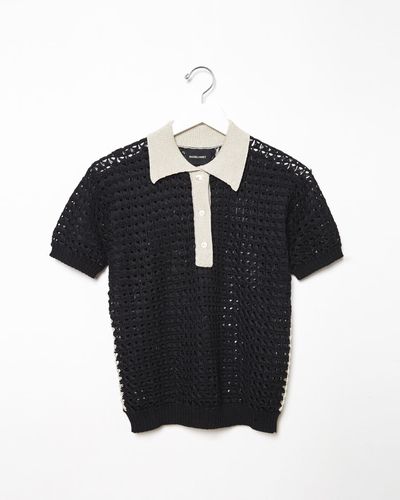 Rachel Comey Crochet Polo Top - Black