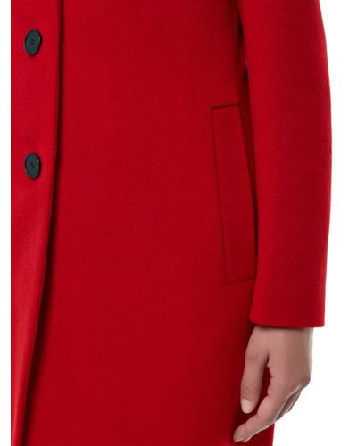 Jaeger Three Button Wool Coat - Red