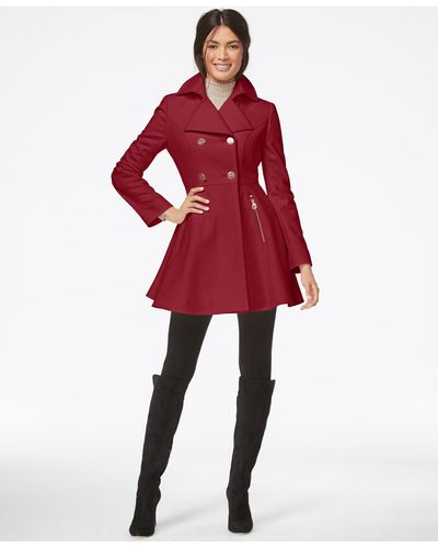 Laundry by Shelli Segal Petite Double-breasted Flared Peacoat