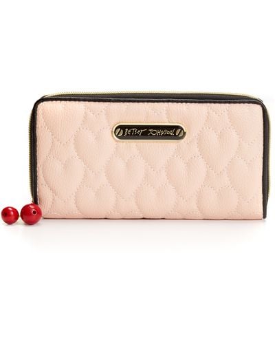 Betsey Johnson Macys Exclusive Zip Around Wallet - Pink