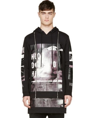 Hood By Air Black Double Layered Zippered Hoodie