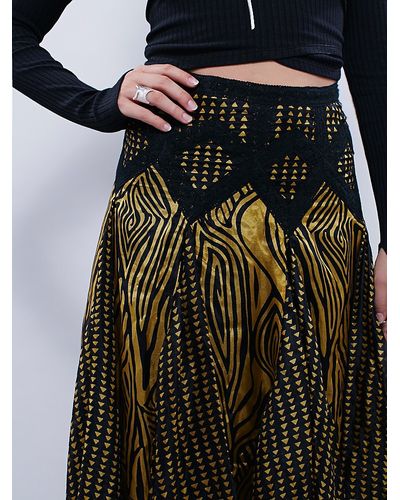 Free People Maracana Silk Skirt - Metallic