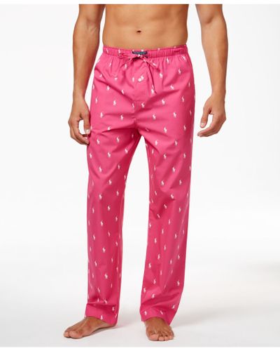 Polo Ralph Lauren Men's Woven Polo Player Pajama Pants - Pink