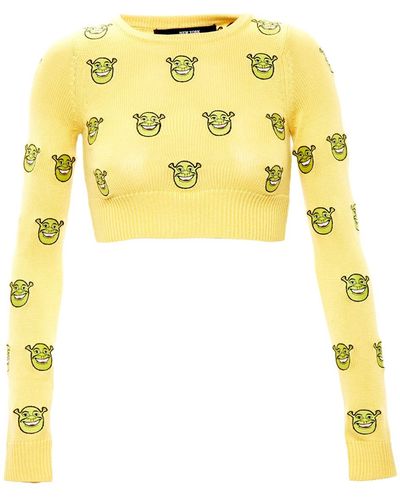 Jeremy Scott Cropped Shrek Sweater - Yellow
